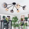 Koyoto ceiling light, globe light 77.5 cm Amber, clear, Smoke-coloured, 6-light sources