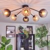 Koyoto ceiling light, globe light 77.5 cm Amber, clear, Smoke-coloured, 6-light sources