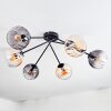 Koyoto ceiling light, globe light 77.5 cm Amber, clear, Smoke-coloured, 6-light sources