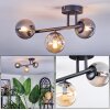 Chehalis ceiling light, globe light Amber, Smoke-coloured, 3-light sources