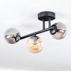 Chehalis ceiling light, globe light Amber, Smoke-coloured, 3-light sources