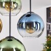Koyoto hanging light, globe light, pendant light blue, gold, green, clear, 4-light sources
