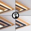 Falmir ceiling light LED Wood like finish, black, 1-light source
