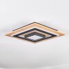Falmir ceiling light LED Wood like finish, black, 1-light source