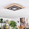 Falmir ceiling light LED Wood like finish, black, 1-light source