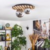 Venok ceiling light, globe light Wood like finish, black, 2-light sources