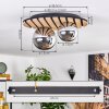 Venok ceiling light, globe light Wood like finish, black, 2-light sources