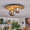 Venok ceiling light, globe light Wood like finish, black, 2-light sources