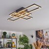 Donik ceiling light LED chrome, Wood like finish, black, 1-light source