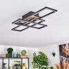 Donik ceiling light LED chrome, Wood like finish, black, 1-light source