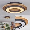 Falmir ceiling light LED Wood like finish, black, 1-light source