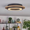Falmir ceiling light LED Wood like finish, black, 1-light source