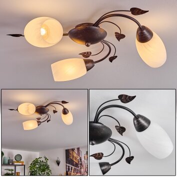 Mirelia ceiling light rust-coloured, 3-light sources