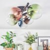 Chehalis ceiling light, globe light blue, chrome, green, clear, coppery, Smoke-coloured, 5-light sources