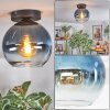 Koyoto ceiling light, globe light 20 cm blue, clear, 1-light source