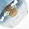 Koyoto ceiling light, globe light 20 cm blue, clear, 1-light source