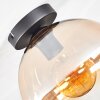 Koyoto ceiling light, globe light Amber, clear, 1-light source
