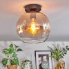 Koyoto ceiling light, globe light Amber, clear, 1-light source