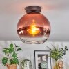 Koyoto ceiling light, globe light clear, coppery, 1-light source