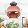 Koyoto ceiling light, globe light coppery, 1-light source