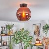 Koyoto ceiling light, globe light coppery, 1-light source