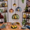 Koyoto hanging light, globe light, pendant light 35 cm blue, gold, green, clear, coppery, 4-light sources