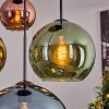 Koyoto hanging light, globe light, pendant light 35 cm blue, gold, green, coppery, 4-light sources