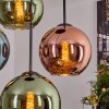 Koyoto hanging light, globe light, pendant light blue, green, coppery, 4-light sources