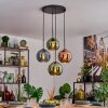Koyoto hanging light, globe light, pendant light blue, green, coppery, 4-light sources