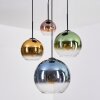 Koyoto hanging light, globe light, pendant light blue, gold, green, clear, coppery, 4-light sources