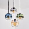 Koyoto hanging light, globe light, pendant light Amber, blue, green, clear, Smoke-coloured, 4-light sources