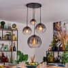 Koyoto hanging light, globe light, pendant light 30 cm clear, Smoke-coloured, 4-light sources