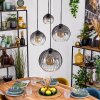 Koyoto hanging light, globe light, pendant light 30 cm clear, Smoke-coloured, 4-light sources