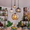 Koyoto hanging light, globe light, pendant light 30 cm Amber, clear, Smoke-coloured, 4-light sources