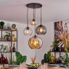 Koyoto hanging light, globe light, pendant light 30 cm Amber, clear, Smoke-coloured, 4-light sources