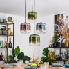 Lauden hanging light, globe light, pendant light blue, green, clear, coppery, 4-light sources