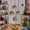 Lauden hanging light, globe light, pendant light blue, green, clear, coppery, Smoke-coloured, 4-light sources