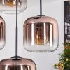 Lauden hanging light, globe light, pendant light clear, coppery, 4-light sources