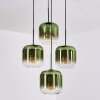 Lauden hanging light, globe light, pendant light green, clear, 4-light sources
