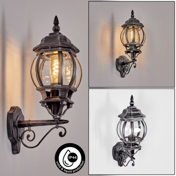 Lentua outdoor wall light, wall light black, silver, 1-light source