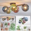 Chehalis ceiling light, globe light blue, green, coppery, 5-light sources