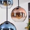 Koyoto hanging light, globe light, pendant light blue, gold, clear, coppery, 4-light sources