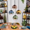 Koyoto hanging light, globe light, pendant light blue, gold, green, clear, coppery, 4-light sources