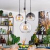 Koyoto hanging light, globe light, pendant light Amber, clear, Smoke-coloured, 4-light sources