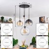 Koyoto hanging light, globe light, pendant light Amber, clear, Smoke-coloured, 4-light sources