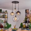 Koyoto hanging light, globe light, pendant light Amber, clear, Smoke-coloured, 4-light sources