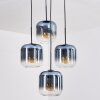 Lauden hanging light, globe light, pendant light blue, clear, 4-light sources
