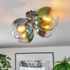 Gastor ceiling light, globe light blue, chrome, green, clear, Smoke-coloured, 4-light sources