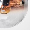 Gastor ceiling light, globe light blue, chrome, green, clear, Smoke-coloured, 4-light sources