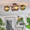 Gastor ceiling light, globe light blue, chrome, green, clear, Smoke-coloured, 4-light sources
